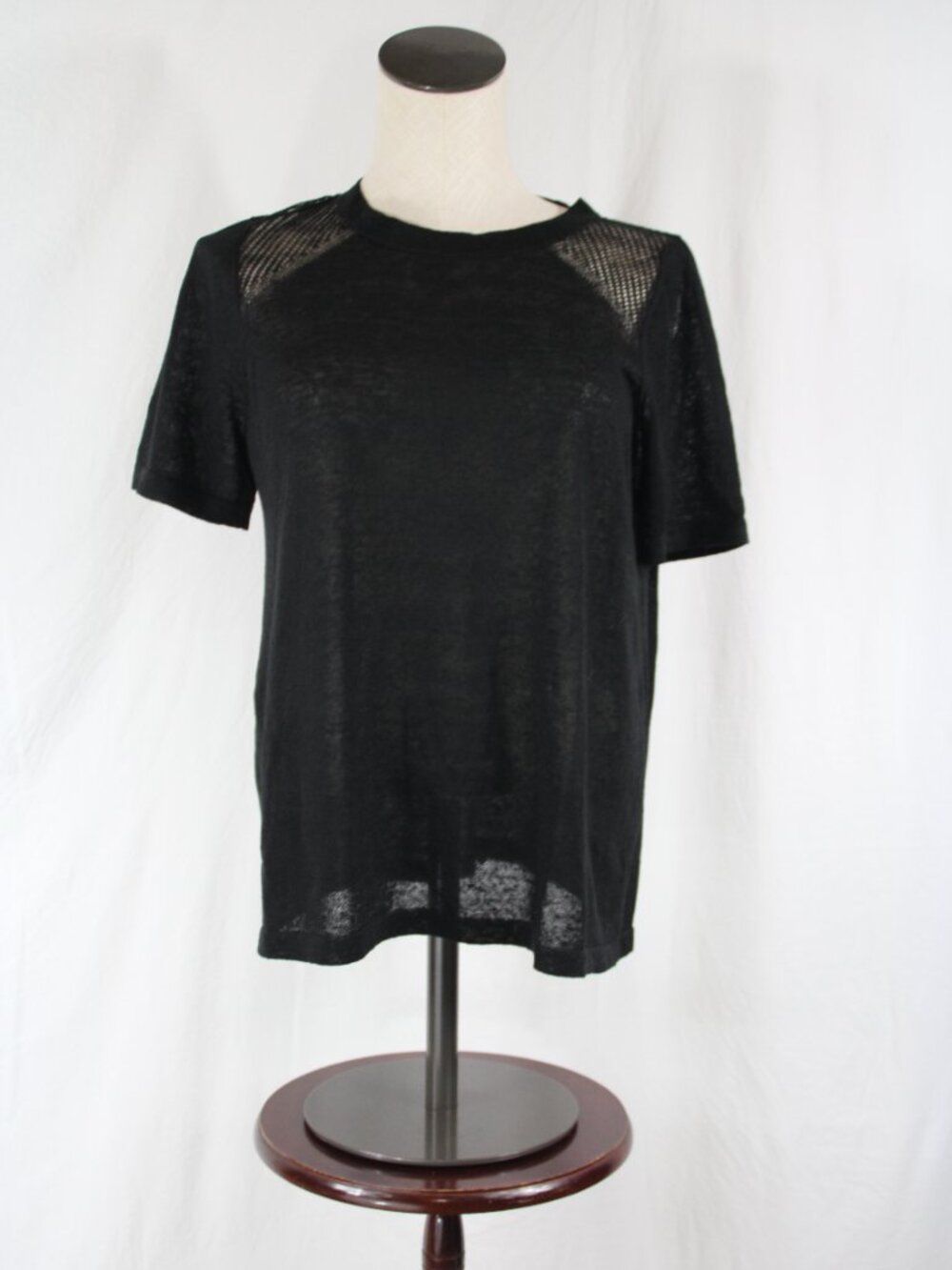 Margaret O'Leary Knit Blouse Women's Linen Blend Quiet Luxury Pullover Size Sm.